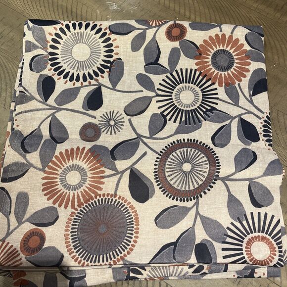 Blackout Grommet Curtain Panel Energy Efficient Floral Design Blue Orang… - Picture 3 of 3